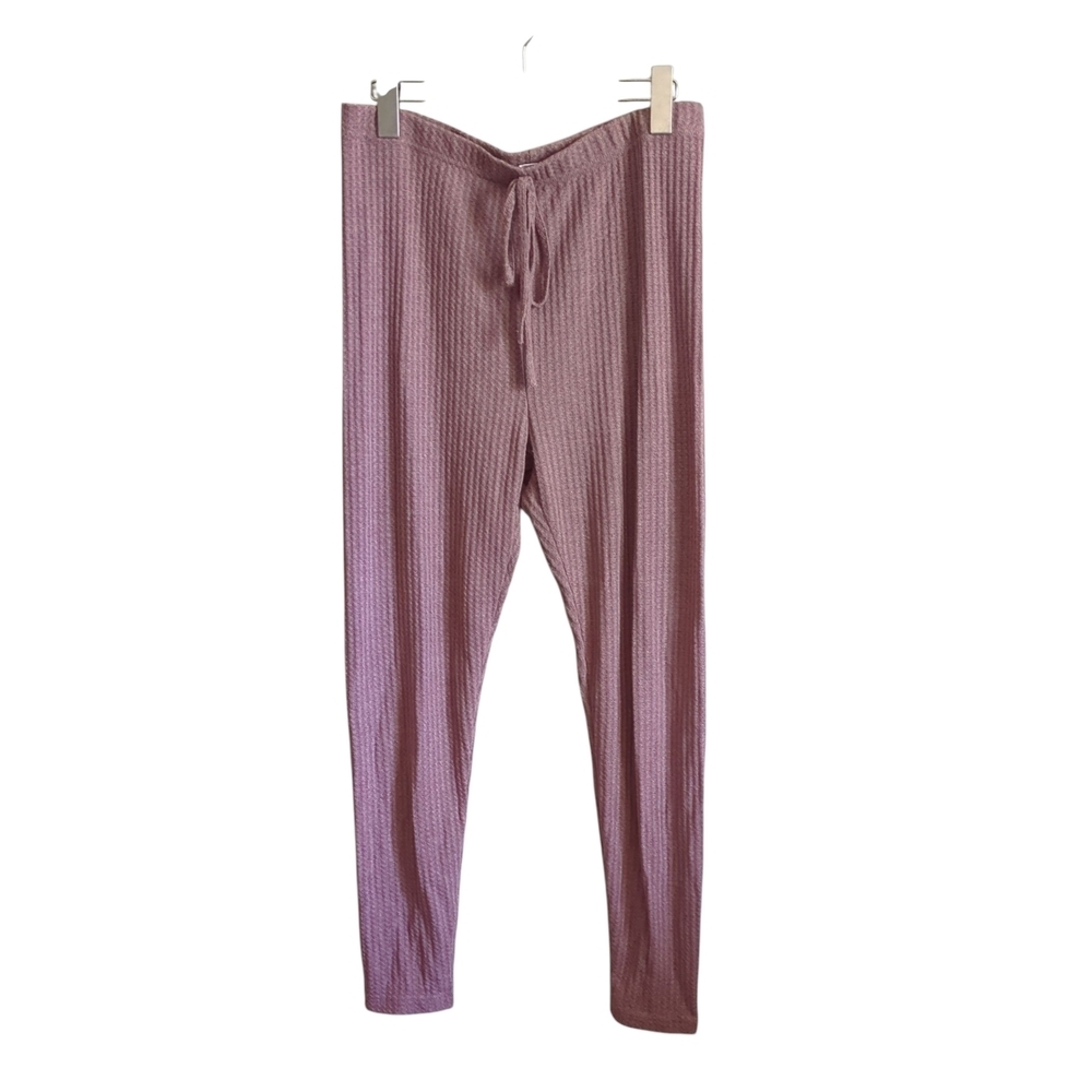 Shein Dusty‎ Rose Waffle Knit Loungewear Pants Size Large